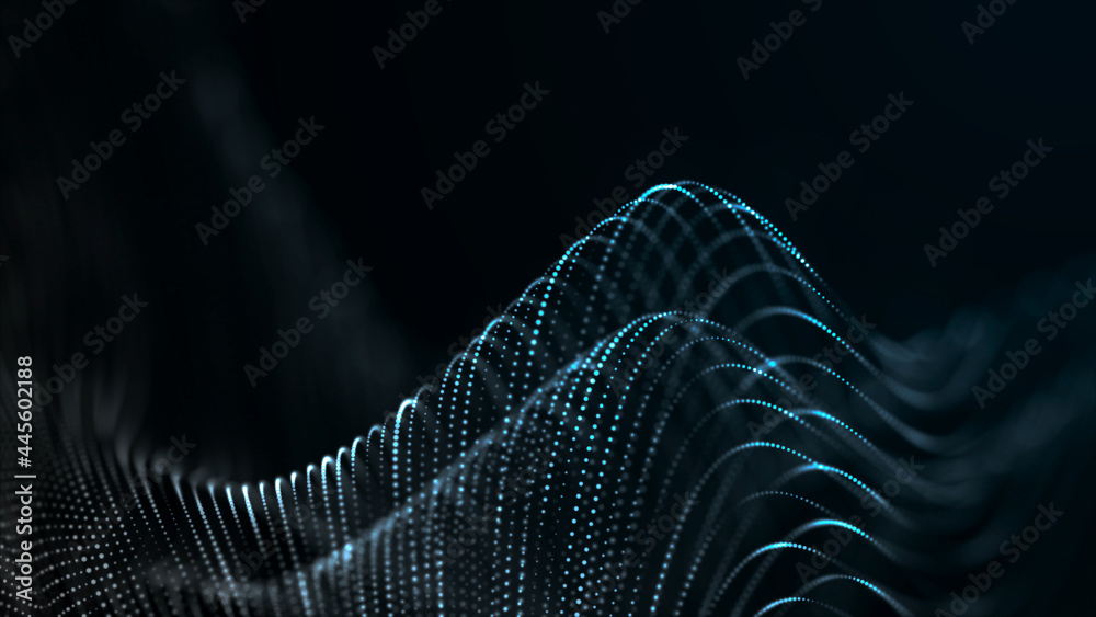 Poster futuristic point wave. abstract background with a dynamic dots .connecting background. abstract wave