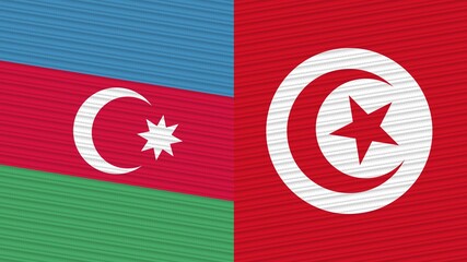Tunisia and Afghanistan Two Half Flags Together Fabric Texture Illustration