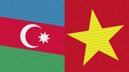 Vietnam and Afghanistan Two Half Flags Together Fabric Texture Illustration