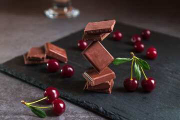 Image with cherry and chocolate.