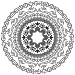 Leaf Flower Petal Coloring Mandala Art Simple Graphic Shape Vector Floral Oriental Outline Vintage Decorative Elements Pattern Illustration Islam Arabic Indian Turkish Mystic Religion Morals Lotus