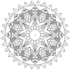 Leaf Flower Petal Coloring Mandala Art Simple Graphic Shape Vector Floral Oriental Outline Vintage Decorative Elements Pattern Illustration Islam Arabic Indian Turkish Mystic Religion Morals Lotus