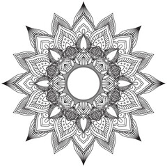 Leaf Flower Petal Coloring Mandala Art Simple Graphic Shape Vector Floral Oriental Outline Vintage Decorative Elements Pattern Illustration Islam Arabic Indian Turkish Mystic Religion Morals Lotus