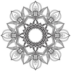 Leaf Flower Petal Coloring Mandala Art Simple Graphic Shape Vector Floral Oriental Outline Vintage Decorative Elements Pattern Illustration Islam Arabic Indian Turkish Mystic Religion Morals Lotus