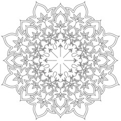 Leaf Flower Petal Coloring Mandala Art Simple Graphic Shape Vector Floral Oriental Outline Vintage Decorative Elements Pattern Illustration Islam Arabic Indian Turkish Mystic Religion Morals Lotus