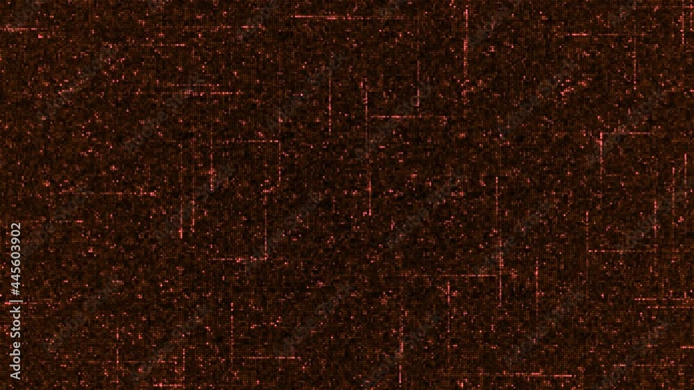 Poster diagram with moving lines in computer board. animation. matrix diagram with lines moving along diagr