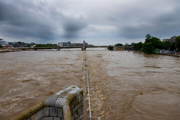 Maastricht, Netherlands 07-15-2021 floods in downtown Maastricht and the historical centre after...