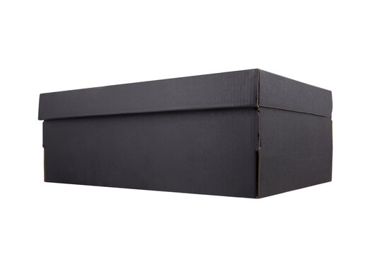 Black shoe box isolated on white background