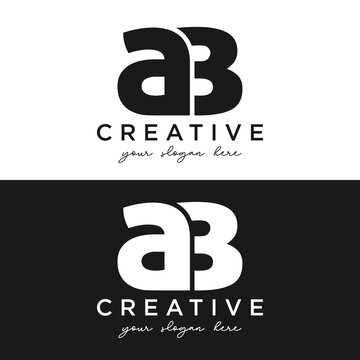 AB Letter Logo Design with Creative Trendy Typography. Black and white Colors. Vector Illustration.