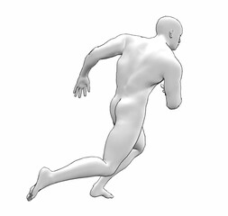 Jogger, sportlich, Scribbel, Wettkampf, Training, muskulös, 3D, schnell, Power, Mann, Fitness, Ausdauer, Bewegung, Gesund, laufen, rennen, Zeichnung, Skizze