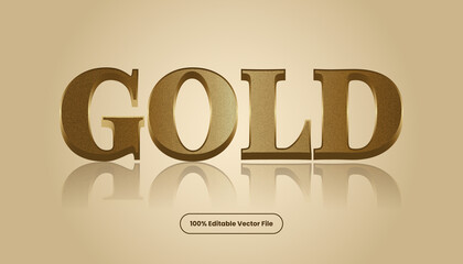 Gold text effect vector. Editable elegant and rich text style.