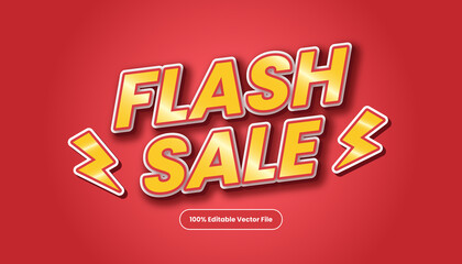 Red promotion title text style font effect vector. Editable flash sale text style.