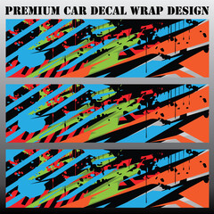 sport car decal wrap design vector