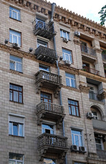Facade of a building on Khreshchatyk street in the city of Kiev