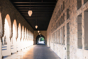 Empty Cloister at a University in Northern California, USA.