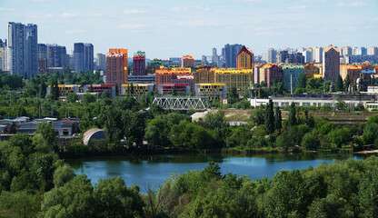Naklejka premium Buildings and quarters of the city of Kiev