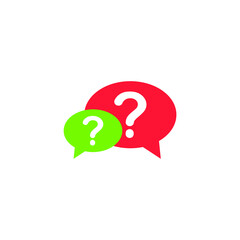 simple question box icon on white background