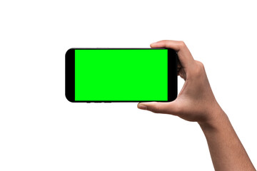 Smartphone similar to iphone xs max with blank white screen for Infographic Global Business Marketing Plan , mockup model similar to iPhonex isolated Background of ai digital investment economy. HD	