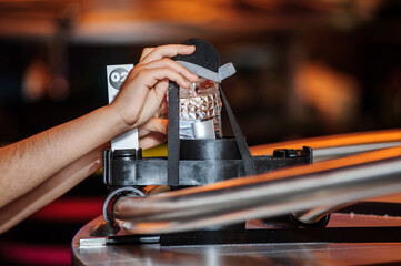 ABU DHABI,UAE-MAY 22: Automated restaurant in Yas island, restaurant that uses robots to do tasks such as delivering food and drinks to the tables in May 22 2017 in Abu Dhabi.