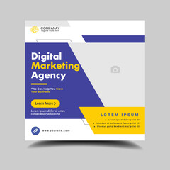 Fototapeta premium Modern promotion web banner for social media post template. minimalist square flyer for digital marketing