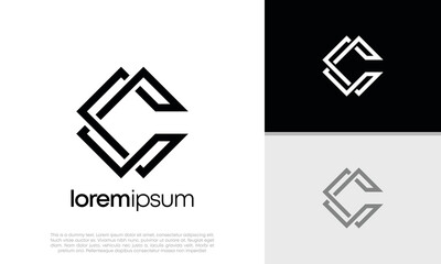 Abstract Initial logo vector. Initials C logo design. Innovative high tech logo template