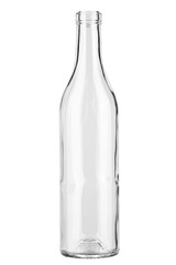 Empty cognac bottle on a white background.