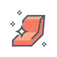 Car seat or upholstery clean and new from service by vacuum cleaner vector icon design. That car care or detailing of inside auto or vehicle to remove dust from leather and textile. 48x48 pixel.
