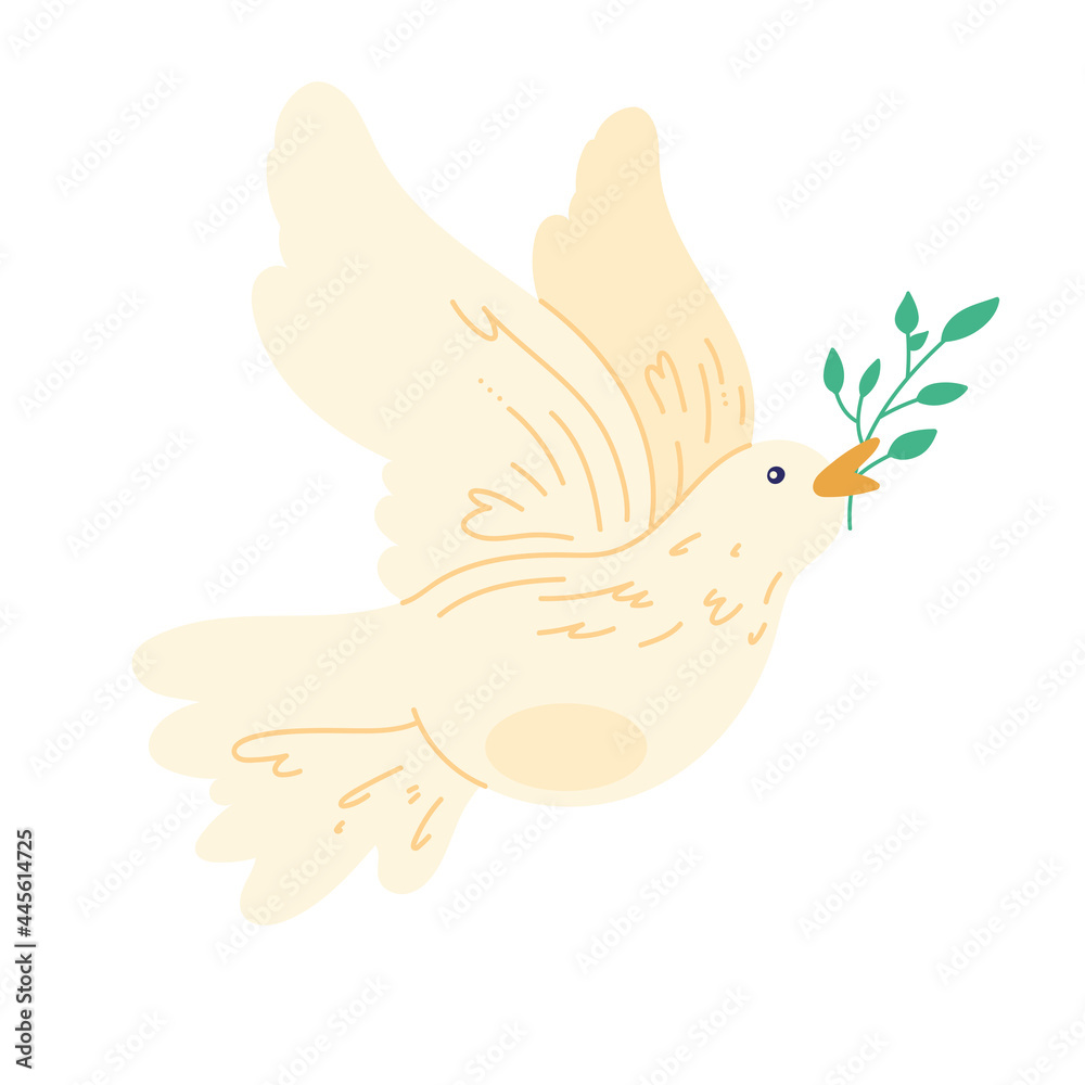 Sticker dove with branch