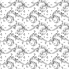 Black and white musical wave on a white background.