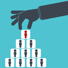 Chosen one - human resources concept. 