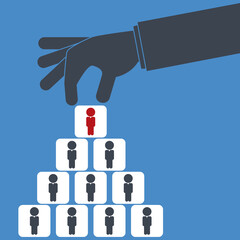 Chosen one - human resources concept. 