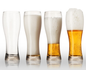 four mugs of beer
