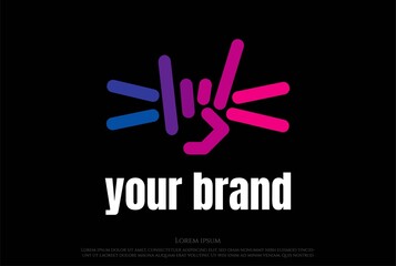 Hand Hold Drum Stick for Music Drummer Festival Competition Day Logo Design Vector