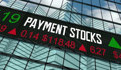 Payment Stocks Financial Technology Market Shares Fintech 3d Illustration