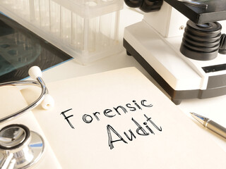 Forensic audit is shown on the conceptual photo using the text