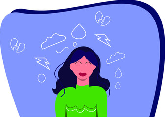 2d illustration abstract sleeping concept
