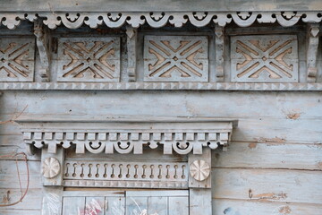 Detail of wooden architecture in Ryazan
