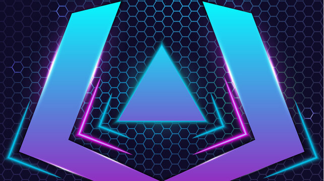 Futuristic abstract neon colorful gaming modern hexagon esports background vector design