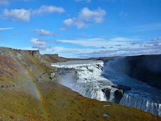 Iceland-view of Gullfoss waterfall on the river Hvítá