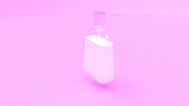Pink cream mockup glass jar Skin care concept able to loop seamless 4k
