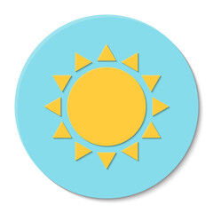 Sun icon, paper style. Vector