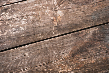 Nature, wooden, textured, brown background made of old boards. Surface of old wooden table....