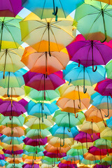 Fototapeta na wymiar colorful umbrellas of the sky