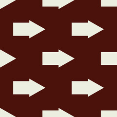 Brown background and white arrows. Vector arrow wallpaper.