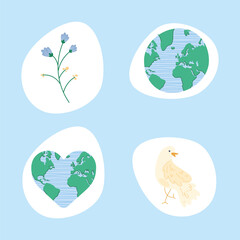 four peace icons