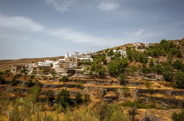 Fototapeta premium Panoramic view of the village of Castro Filabres at Filabres Mountains