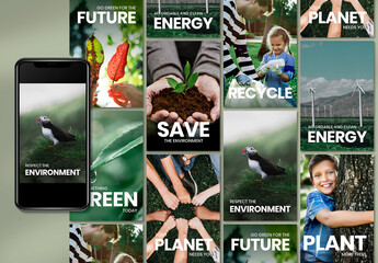 Environment Editable Post Layout Set for Social Media