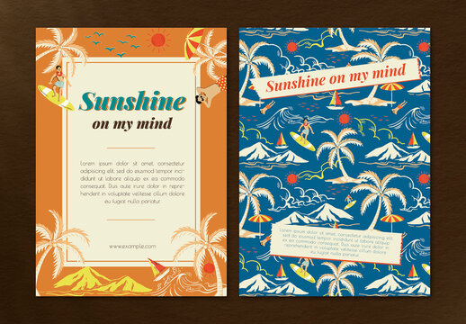 Tropical Sunshine Travel Poster Layout