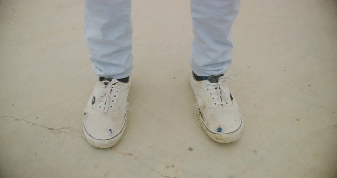Skateboarders Shoes At The Suli Skate Park in Sulaymaniyah, Iraq