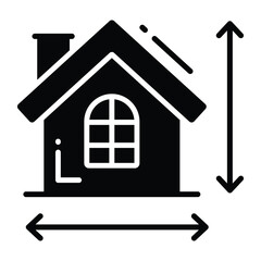 measurement house trendy icon, flat style isolated on white background. Symbol for your web site design, logo, app, UI.